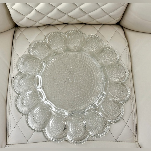 INDIANA GLASS Hobnail Deviled Egg Plate Vintage - Picture 7 of 8